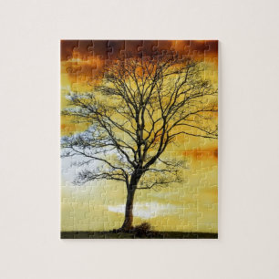 Verbluffende bomen, zonnebrand natuur foto-prints legpuzzel