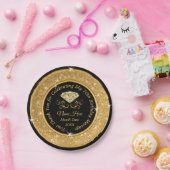 Verbluffende Borden van de zwarte en de gouden 70s Papieren Bordje (Feest)