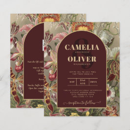 Verbluffende  botanische Bourgogne Floral Weddin