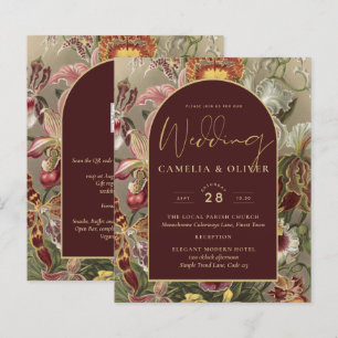 Verbluffende  botanische Bourgogne Floral Weddin