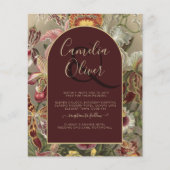 Verbluffende  botanische Bourgogne Floral Weddin (Voorkant)