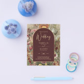 Verbluffende  botanische Bourgogne Floral Weddin Flyer (Enkel)