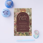 Verbluffende  botanische Bourgogne Floral Weddin Flyer (Enkel)