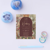 Verbluffende  botanische Bourgogne Floral Weddin Flyer (Enkel)