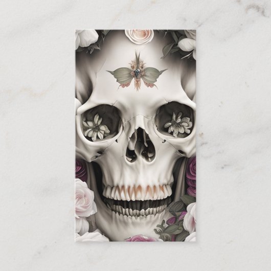 Verbluffende botanische schilderij illustratie wit visitekaartje (Voorkant)