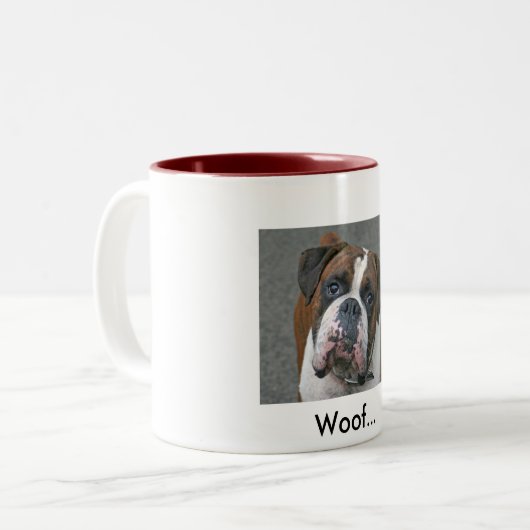 Verbluffende Boxer Dog-Mok Tweekleurige Koffiemok (Voorkant links)