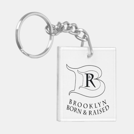VERBLUFFENDE BROOKLYN GEBOREN & GETOGEN SLEUTELRIN SLEUTELHANGER (Voorkant Links)