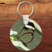 Verbluffende bruine en doorschijnende vlinder sleutelhanger (Voorkant)