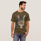 Verbluffende bruine tablet-cat-huisportret t-shirt (Voorkant volledig)