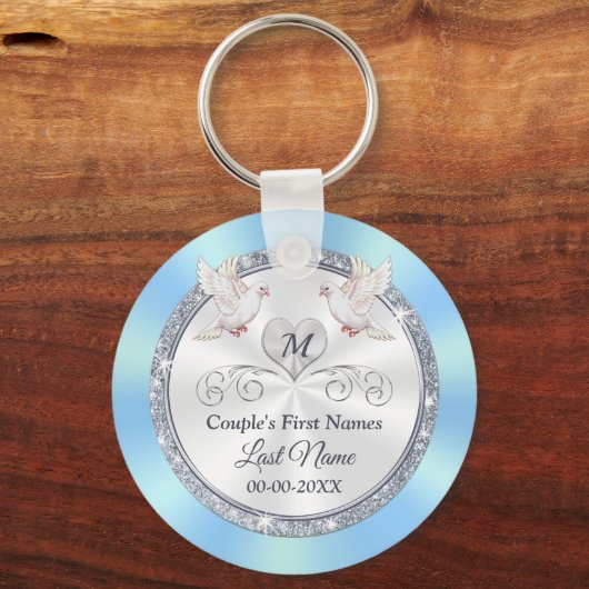 Verbluffende Cheap Personalized Weddenparty Favors Sleutelhanger (Achterkant)