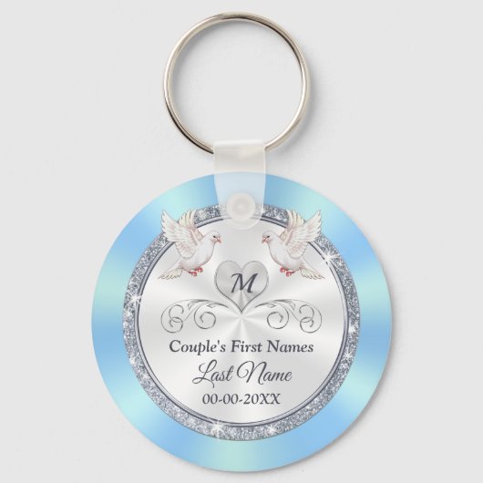 Verbluffende Cheap Personalized Weddenparty Favors Sleutelhanger (Achterkant)