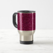 Verbluffende chic roze glitters reisbeker (Voorkant links)