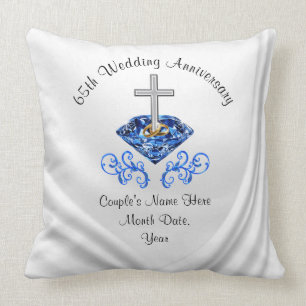Verbluffende Christelijke 65th Wedding Jubileum Gi Kussen