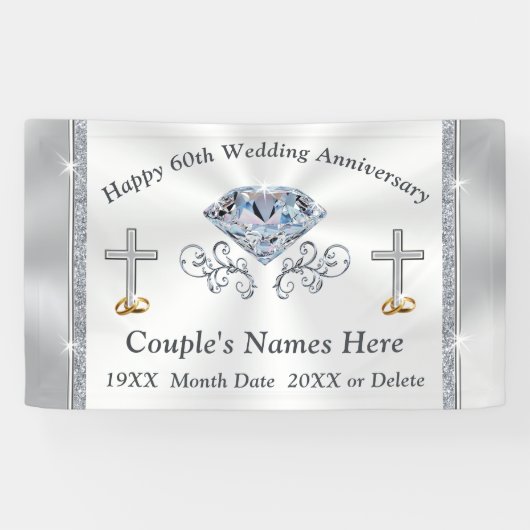 Verbluffende Christelijke Diamond 60e Jubileum ban Spandoek (Horizontaal)