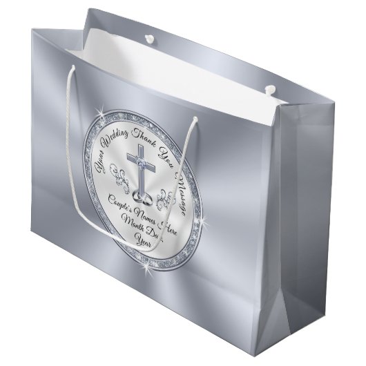 Verbluffende CHRISTELIJKE, gepersonaliseerde huwel Groot Cadeauzakje (Voorkant Gekanteld)