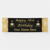 Verbluffende CHRISTELIJKE Happy 70th Birthday Bann Spandoek (Horizontaal)