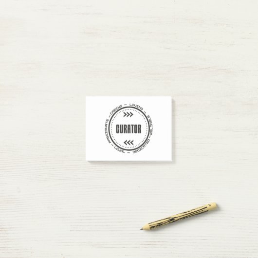 Verbluffende curator post-it® notes (Op bureau)