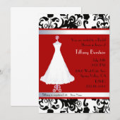 Verbluffende Damask Bridal Shower Invitation Kaart (Voorkant / Achterkant)