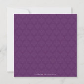 Verbluffende Damask repesal Dinner Invite (paars) Kaart (Achterkant)