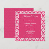 Verbluffende Damask repetitie Dinner Invite (fusch Kaart (Voorkant / Achterkant)