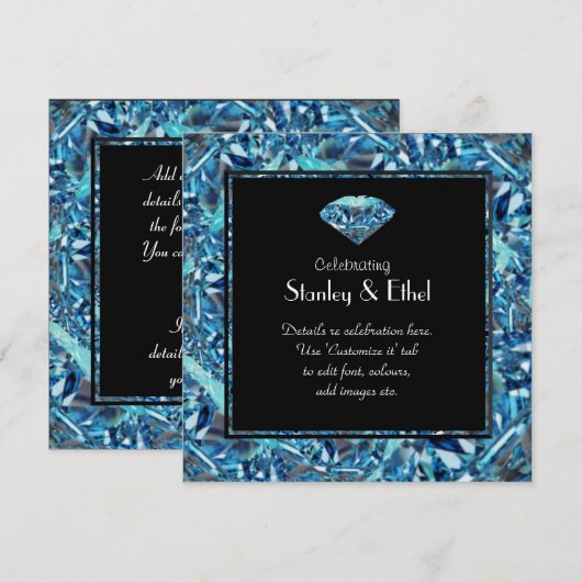 Verbluffende diamanten bruiloft uitnodiging 60 (Voorkant / Achterkant)