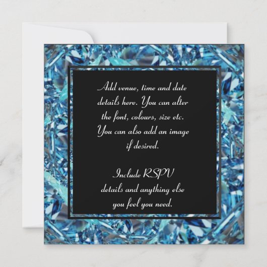 Verbluffende diamanten bruiloft uitnodiging 60 (Achterkant)