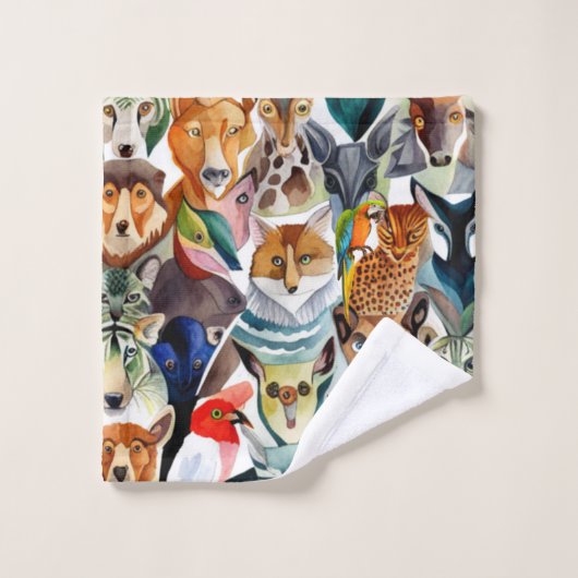 Verbluffende dieren bad handdoek (Wasdoekje)