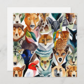 Verbluffende dieren feestdagenkaart (Voorkant / Achterkant)