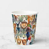 Verbluffende dieren papieren bekers (Achterkant)
