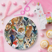 Verbluffende dieren papieren bordje (Feest)