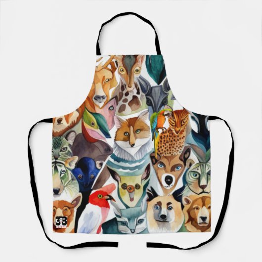 Verbluffende dieren schort (Voorkant)