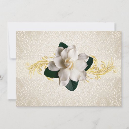 Verbluffende donkergroene en ivoren Gardenia bruil Kaart (Achterkant)