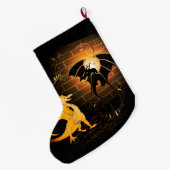 Verbluffende draken met florale elementen grote kerstsok (Achterkant (Hangend))