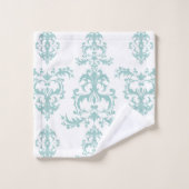 Verbluffende Duck Egg Blue Damask Wath-handdoekset Bad Handdoek (Wasdoekje)