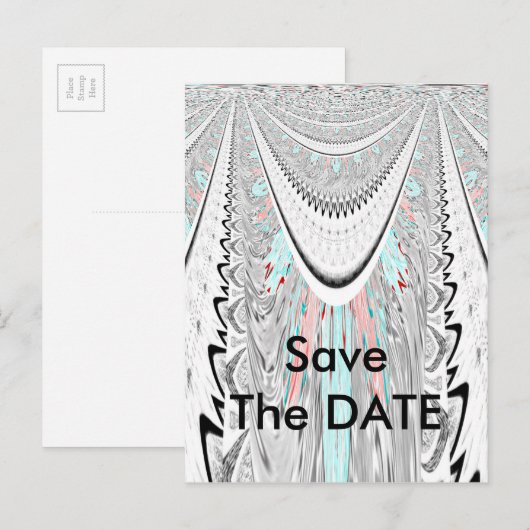 Verbluffende edgy zachte cyaan kleuren vector illu aankondigingskaart (Voorkant / Achterkant)