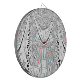 Verbluffende edgy zachte cyaan kleuren vector illu dartbord (Voorkant Links)