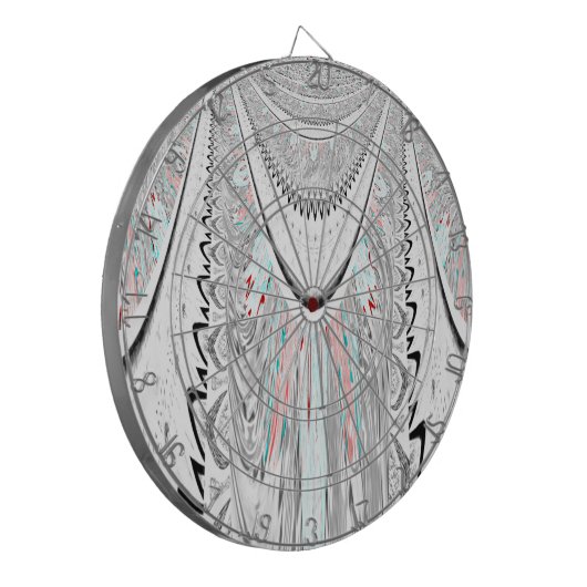 Verbluffende edgy zachte cyaan kleuren vector illu dartbord (Voorkant Links)