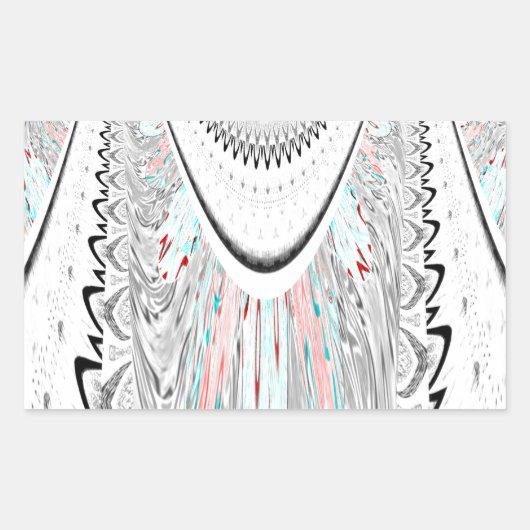 Verbluffende edgy zachte cyaan kleuren vector illu rechthoekige sticker (Voorkant)