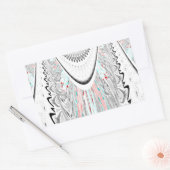 Verbluffende edgy zachte cyaan kleuren vector illu rechthoekige sticker (Envelop)