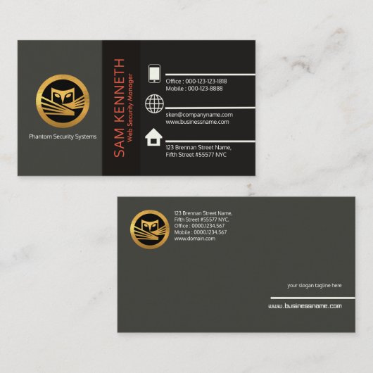 Verbluffende elegante schaduwen van de Zwarte Veil Visitekaartje (Voorkant / Achterkant)