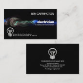 Verbluffende elektrische bliksem-elektricien visitekaartje (Voorkant / Achterkant)