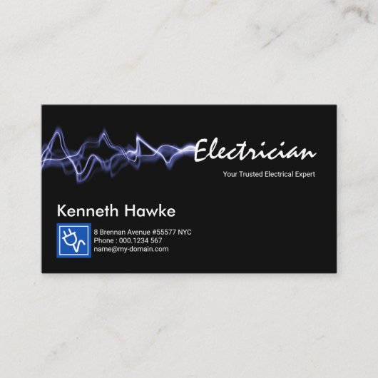 Verbluffende elektrischebliksem-elektricien visitekaartje (Voorkant)