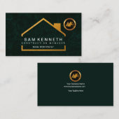 Verbluffende Emerald Green Grunge Gold Home Contra Visitekaartje (Voorkant / Achterkant)