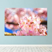 Verbluffende en geweldige roze Sakura-bloemen in d Canvas Afdruk (Insitu (Houten vloer))