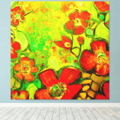 Verbluffende en kleurrijke vloerpannen canvas afdruk (Insitu (Houten vloer))