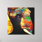 Verbluffende en levendige olifant schilderij canvas afdruk (Voorkant)