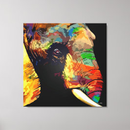 Verbluffende en levendige olifant schilderij canvas afdruk