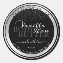 Verbluffende etiketten met zwarte en zilverproduct