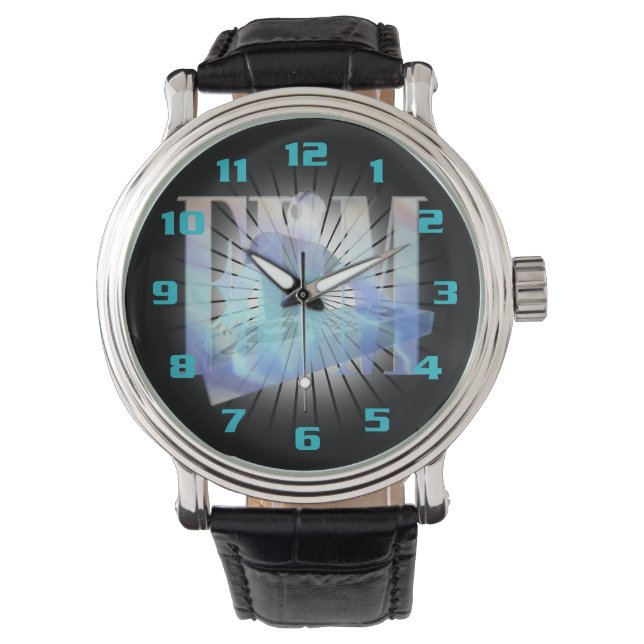 VERBLUFFENDE EXPLOSIE EDM ELEKTRISCH BLAUW HOT !!! HORLOGE (Voorkant)