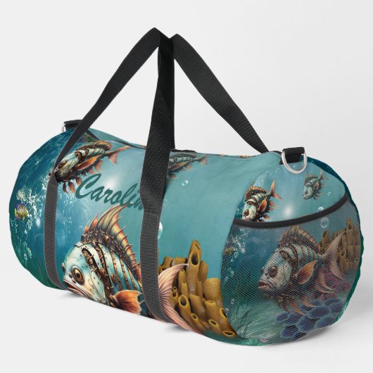 Verbluffende fantasie steampunk vis plunjezak (Rechterhoek)